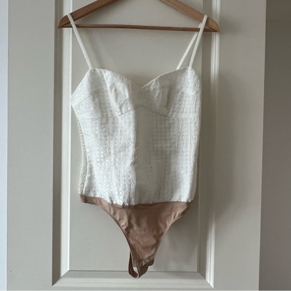 REVOLVE x Amanda Uprichard White Yellow Bodysuit